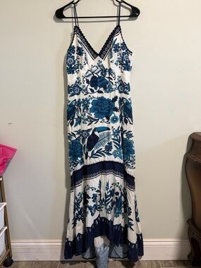 FARM RIO Tropical Tiles Maxi Dress Size Small